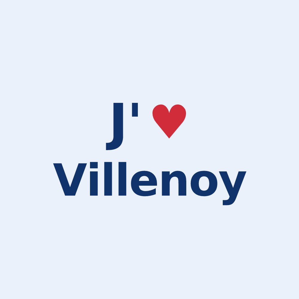 Sticker personnalisé Villenoy — design J'aime Villenoy