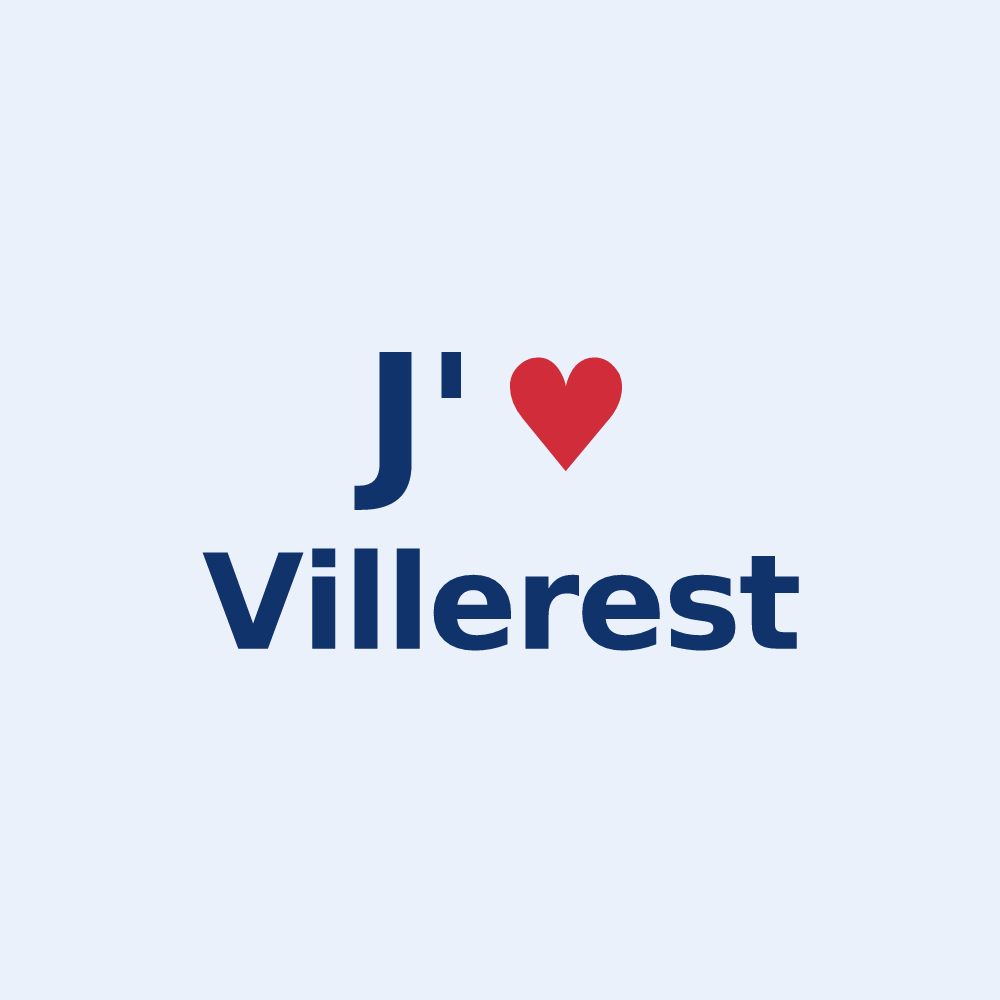 Sticker personnalisé Villerest — design J'aime Villerest