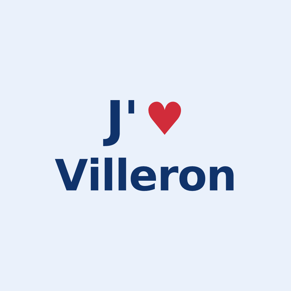Sticker personnalisé Villeron — design J'aime Villeron