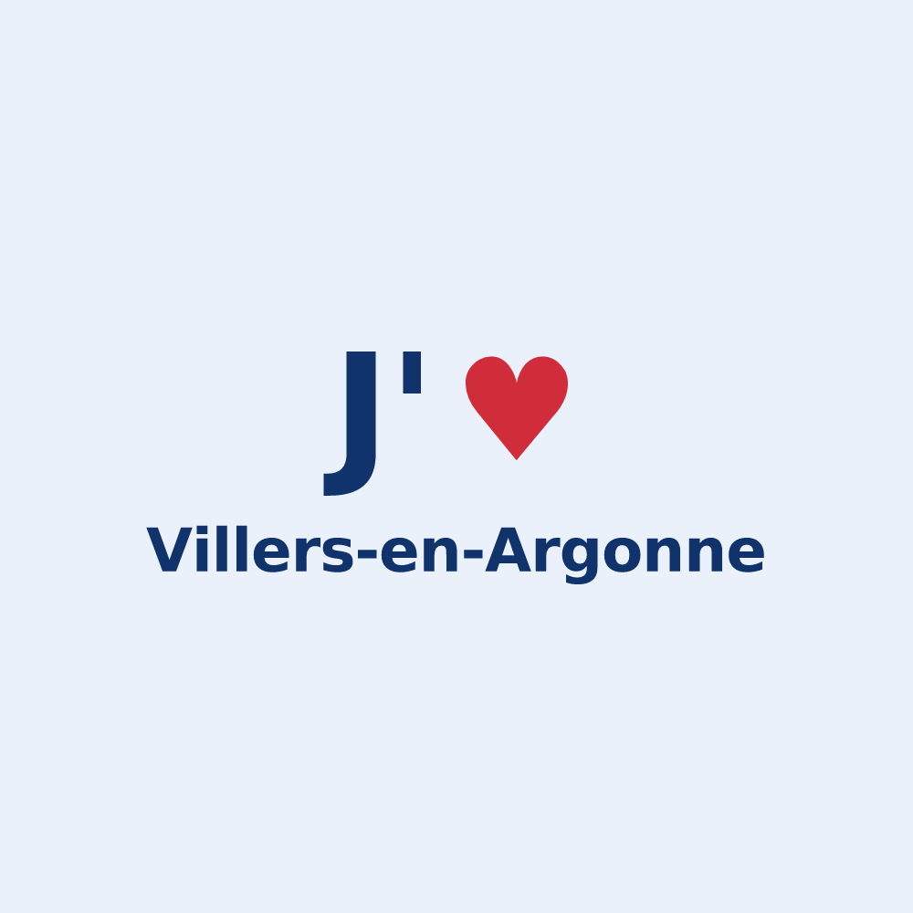 Sticker personnalisé Villers-en-Argonne — design « J'aime Villers-en-Argonne » imprimé sur le sticker