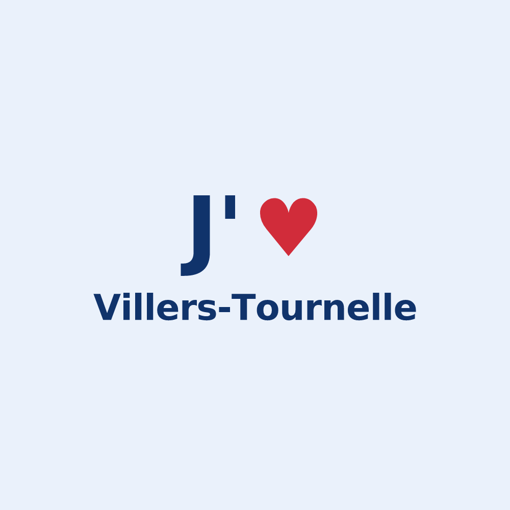 Sticker personnalisé Villers-Tournelle — design « J'aime Villers-Tournelle » imprimé sur le sticker