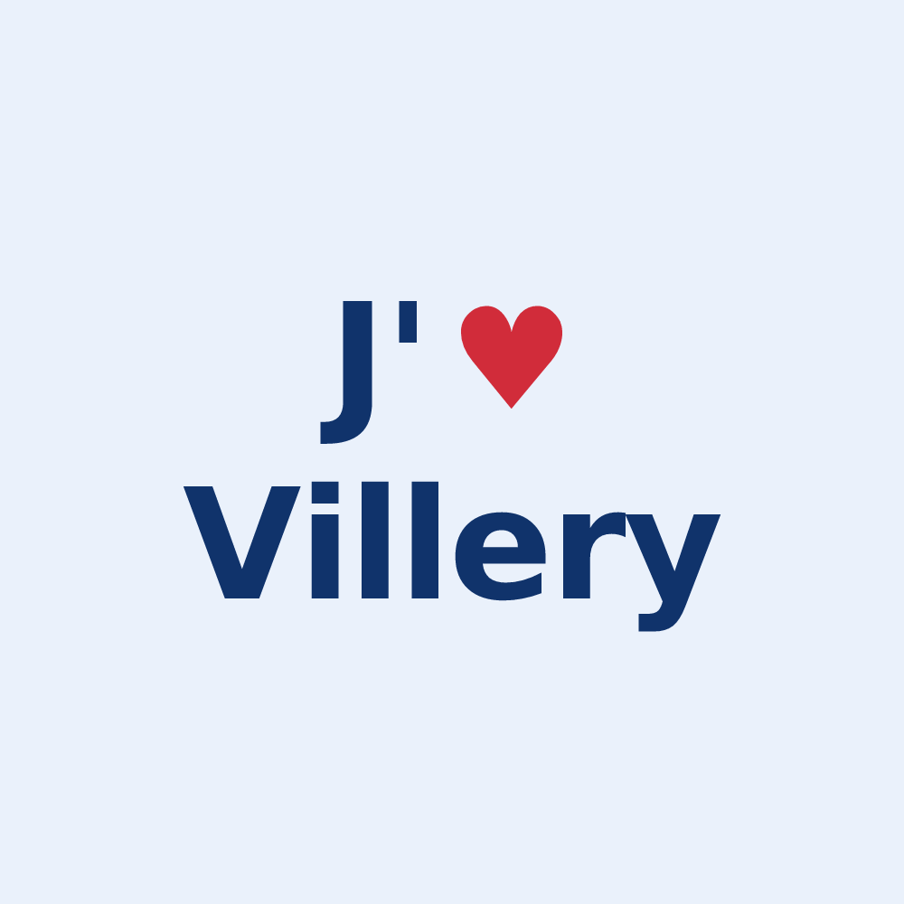 Sticker personnalisé Villery — design J'aime Villery