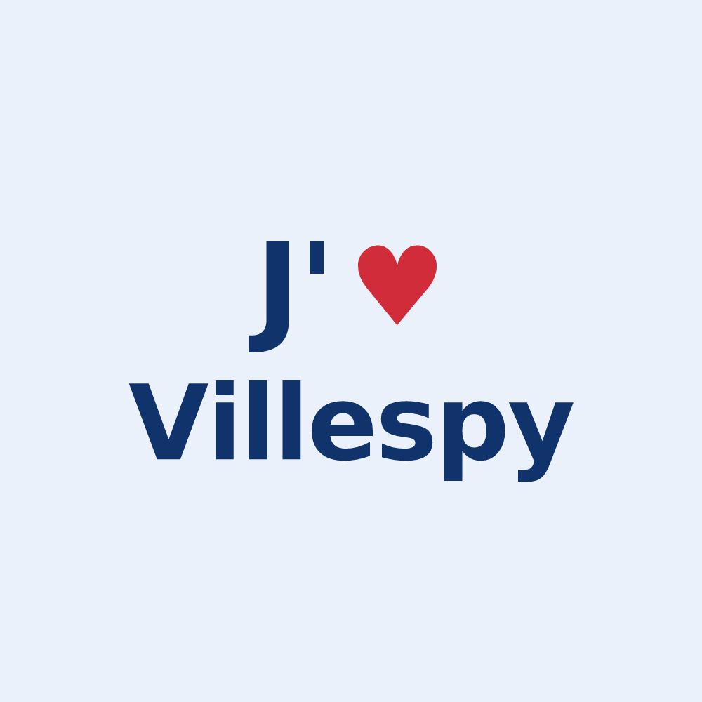 Sticker personnalisé Villespy — design J'aime Villespy