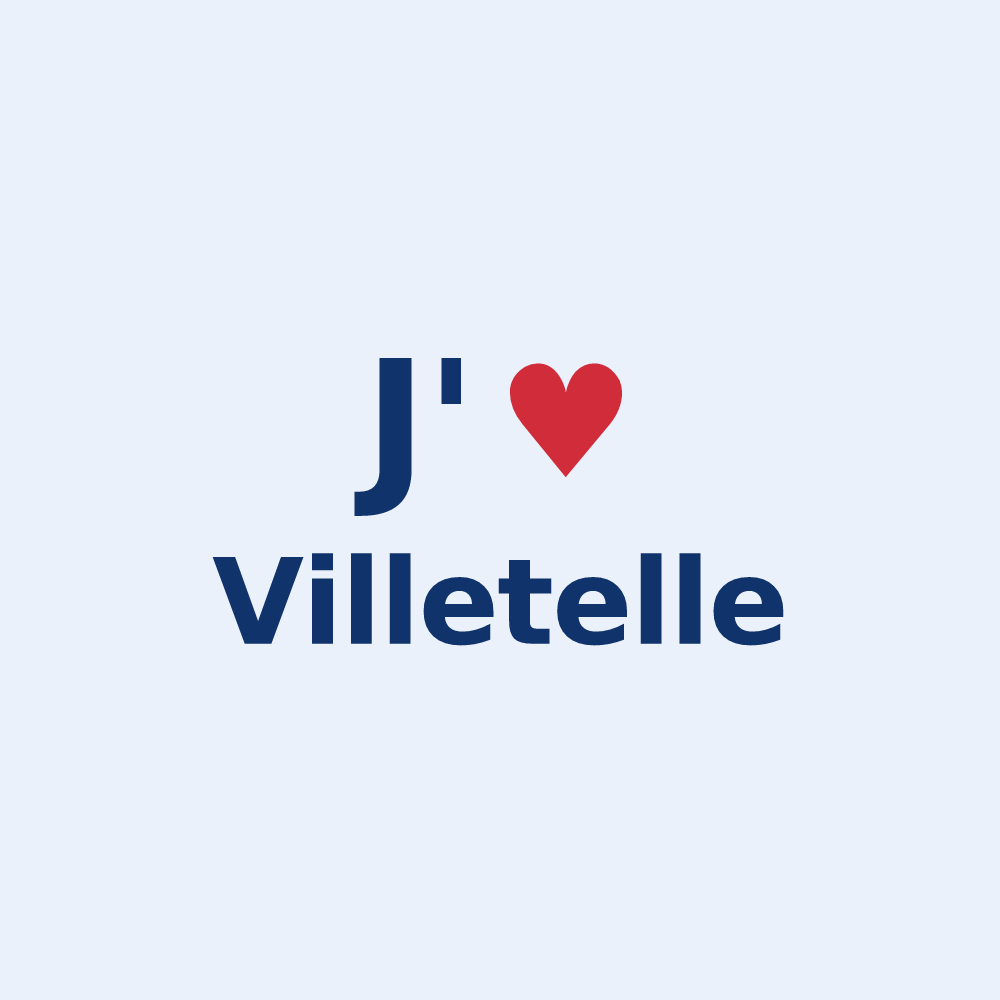 Sticker personnalisé Villetelle — design J'aime Villetelle