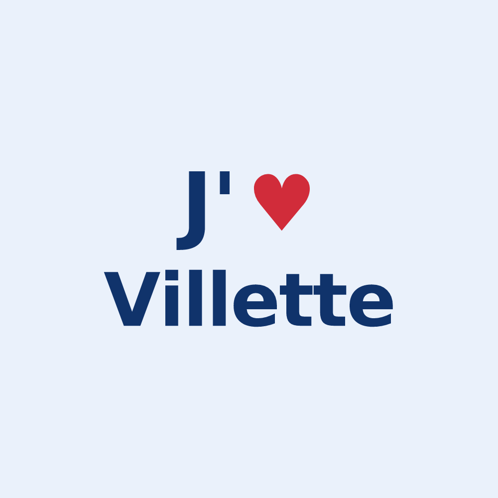 Sticker personnalisé Villette — design J'aime Villette