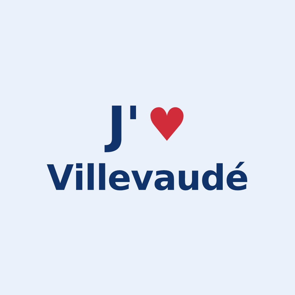 Sticker personnalisé Villevaudé — design J'aime Villevaudé