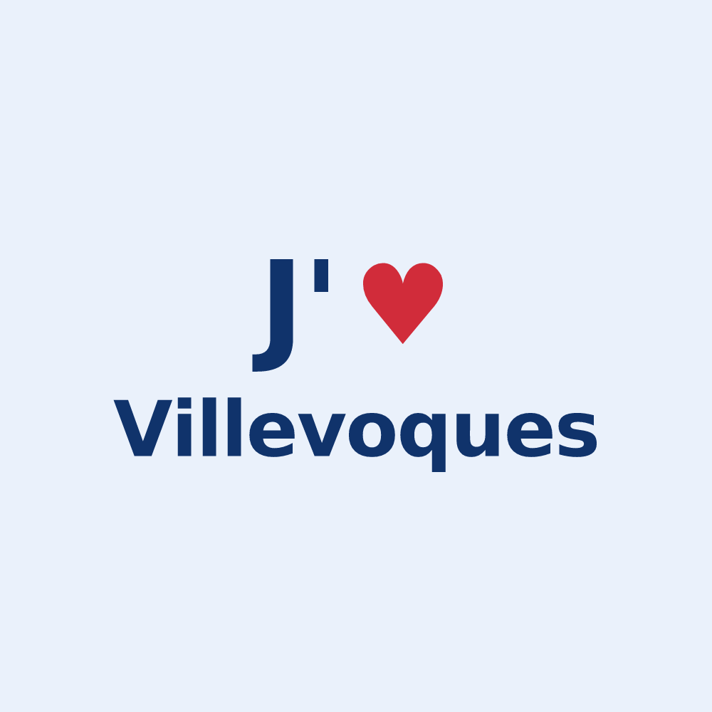 Sticker personnalisé Villevoques — design J'aime Villevoques