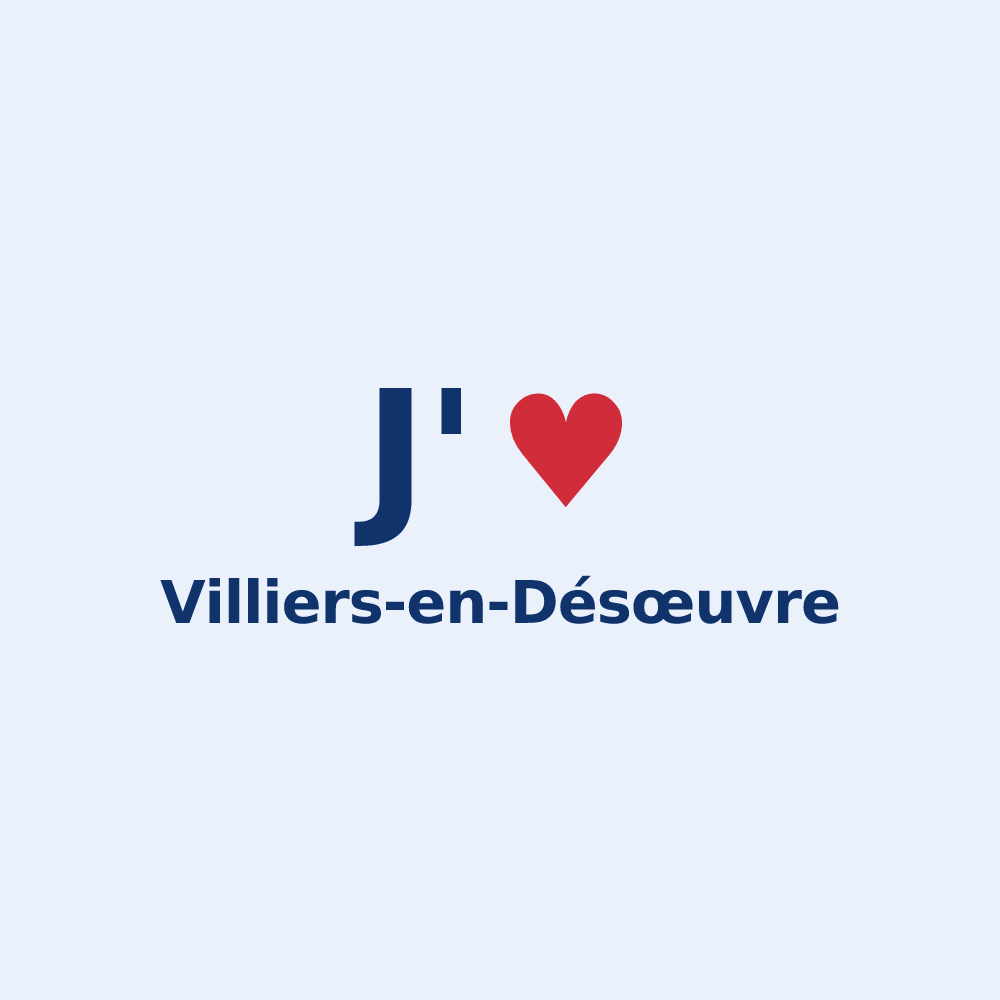 Sticker personnalisé Villiers-en-Désœuvre — design J'aime Villiers-en-Désœuvre