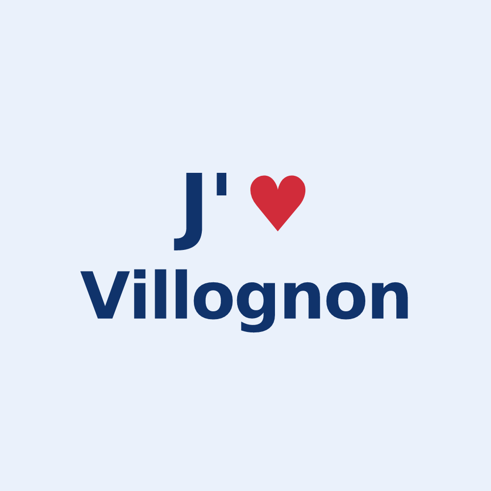 Sticker personnalisé Villognon — design J'aime Villognon