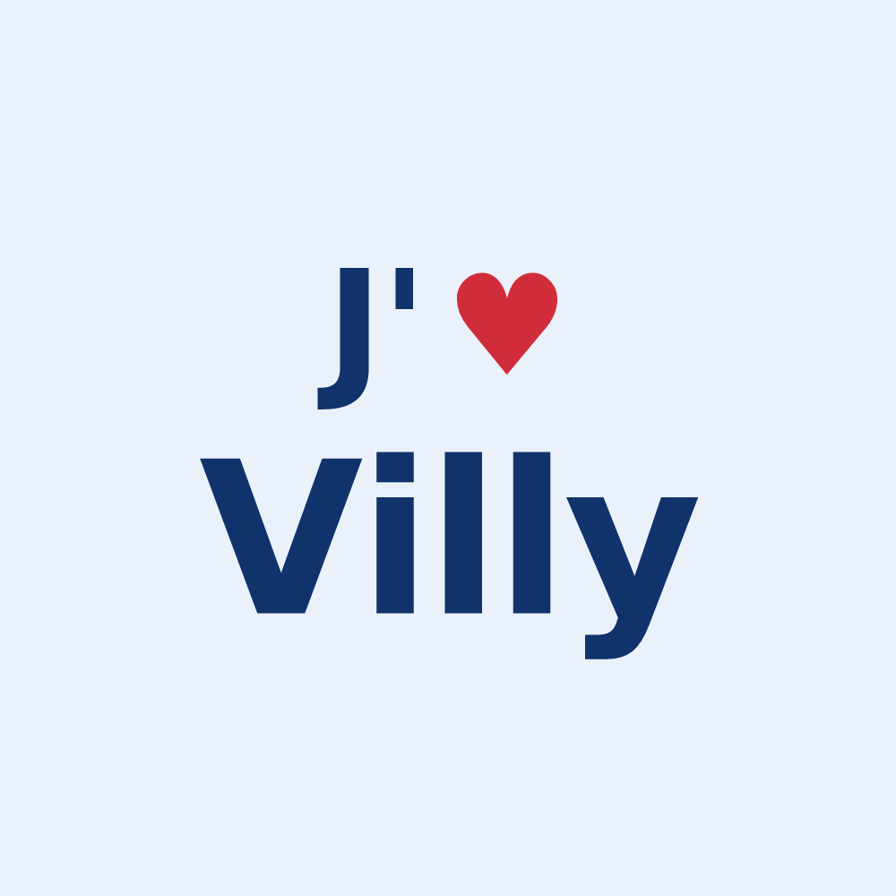 Sticker personnalisé Villy — design J'aime Villy