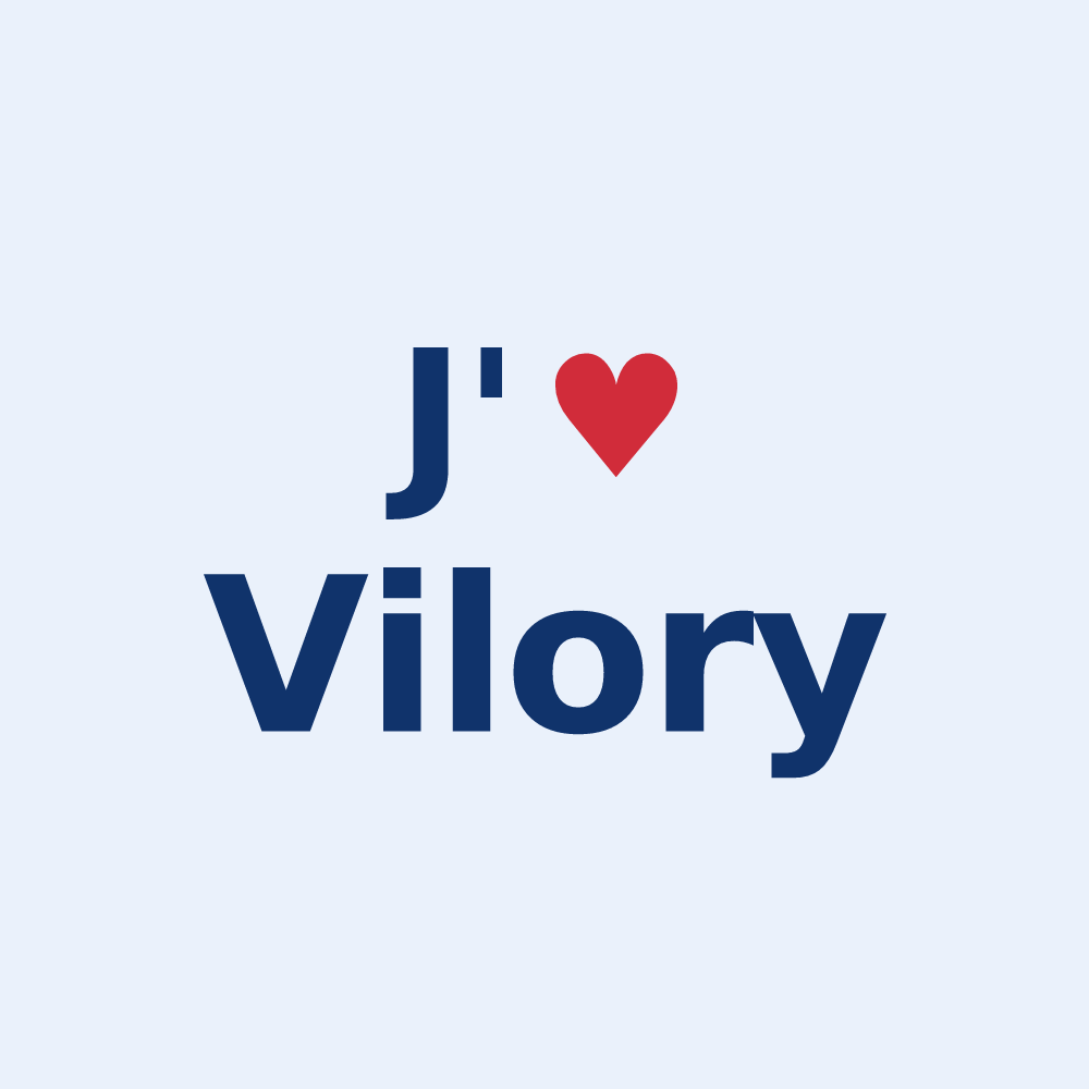 Sticker personnalisé Vilory — design J'aime Vilory