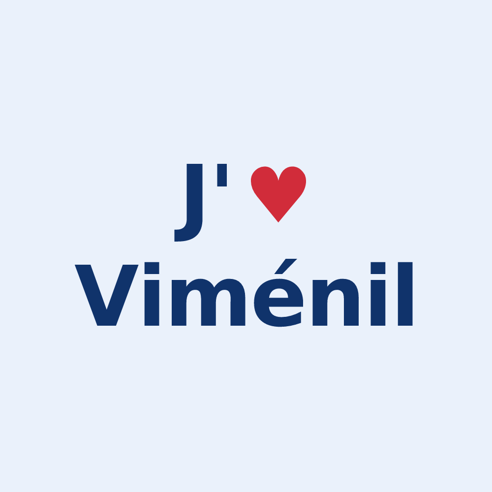 Sticker personnalisé Viménil — design J'aime Viménil