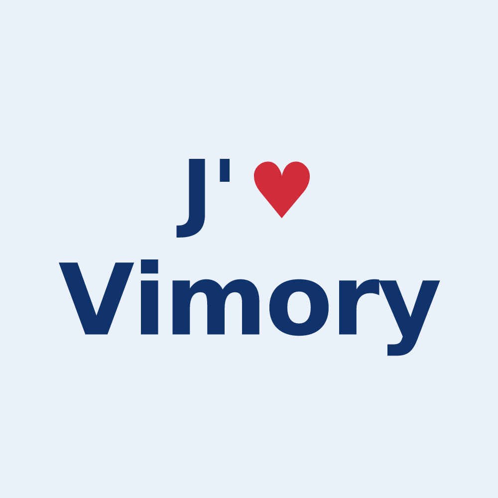 Sticker personnalisé Vimory — design J'aime Vimory