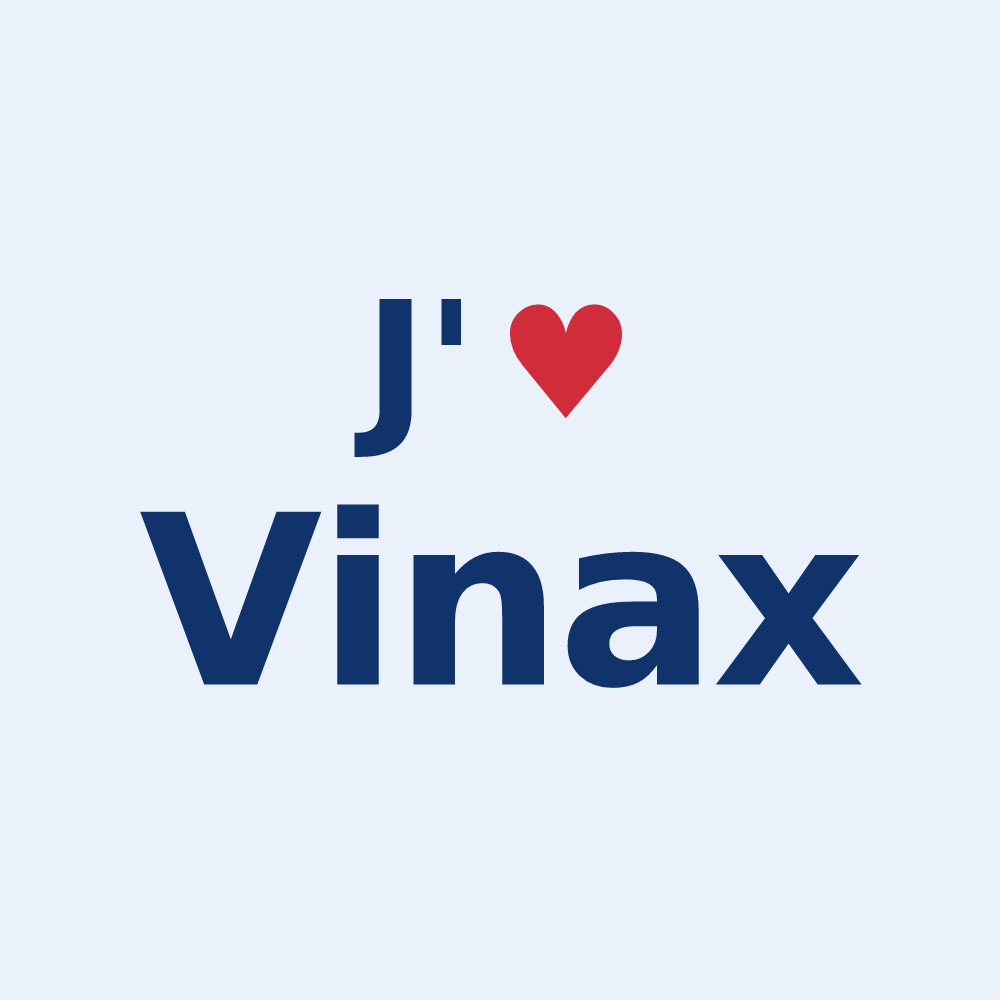 Sticker personnalisé Vinax — design J'aime Vinax