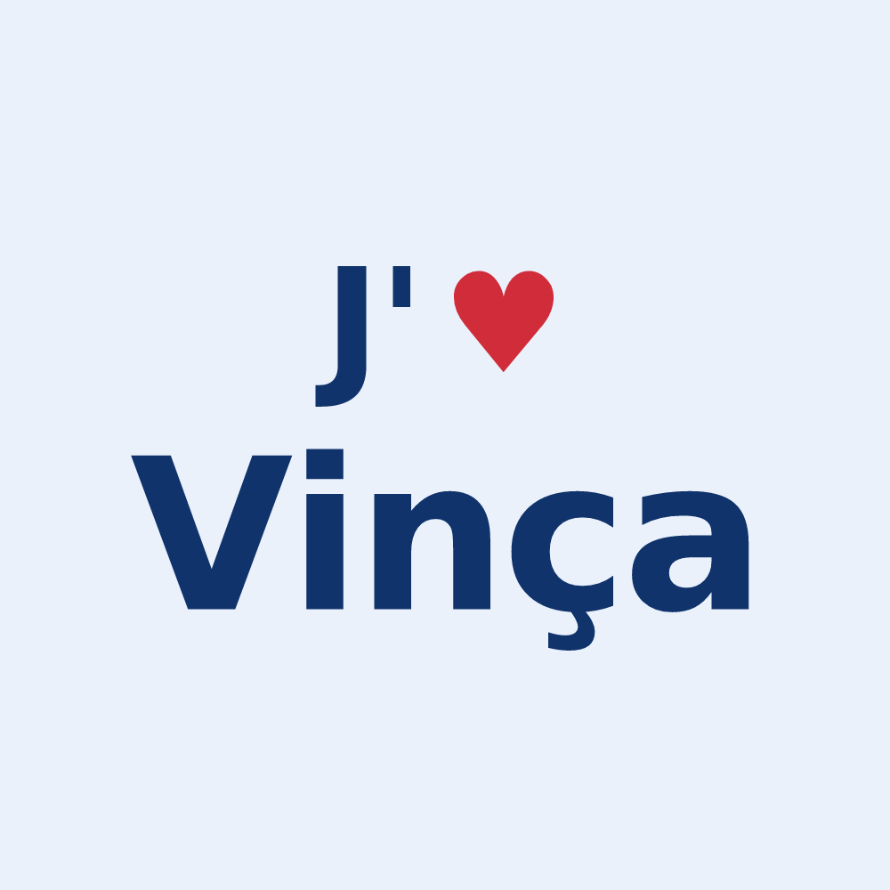 Sticker personnalisé Vinça — design J'aime Vinça