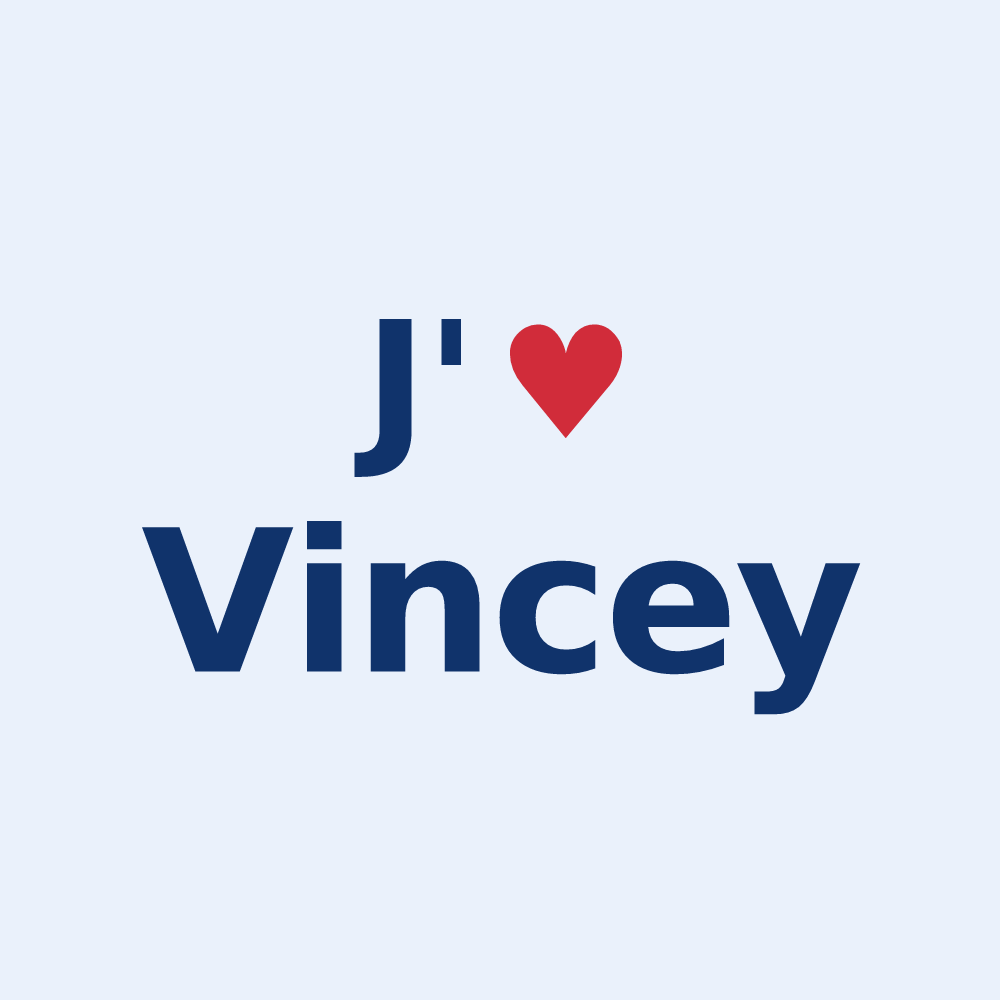 Sticker personnalisé Vincey — design J'aime Vincey