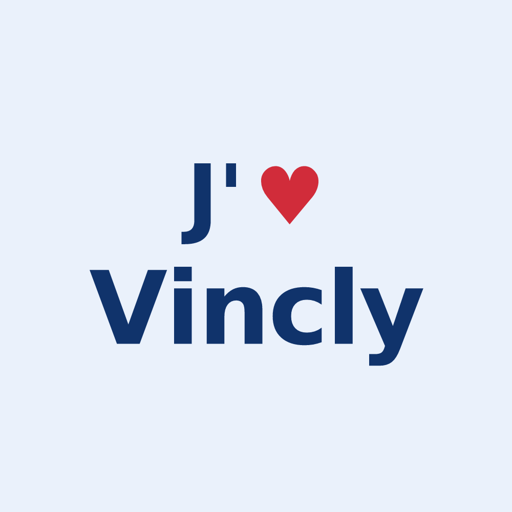 Sticker personnalisé Vincly — design J'aime Vincly