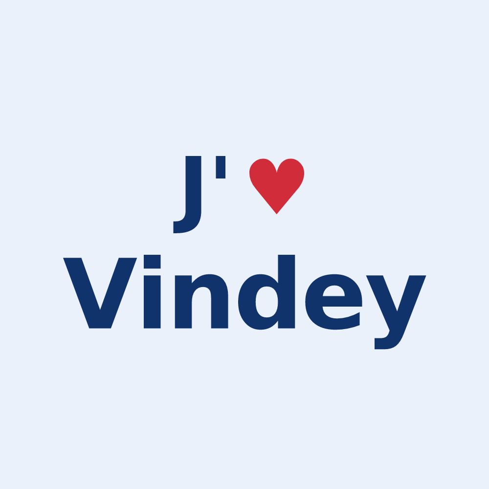 Sticker personnalisé Vindey — design J'aime Vindey