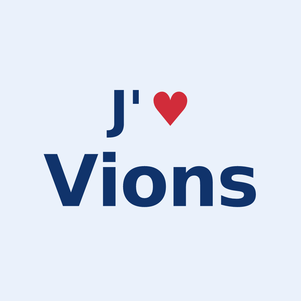 Sticker personnalisé Vions — design J'aime Vions