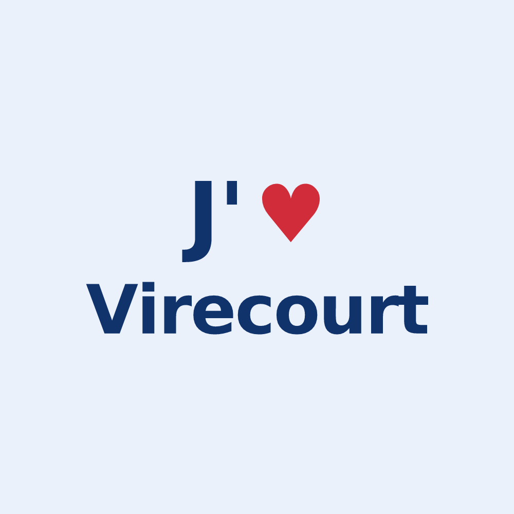 Sticker personnalisé Virecourt — design J'aime Virecourt