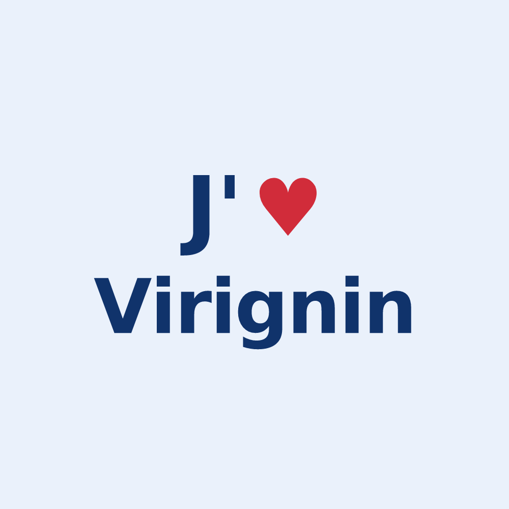 Sticker personnalisé Virignin — design J'aime Virignin