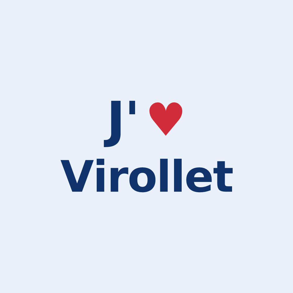Sticker personnalisé Virollet — design J'aime Virollet