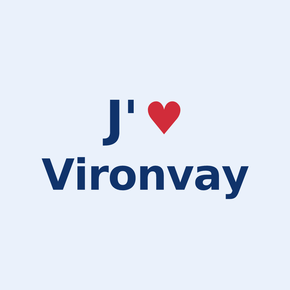 Sticker personnalisé Vironvay — design J'aime Vironvay