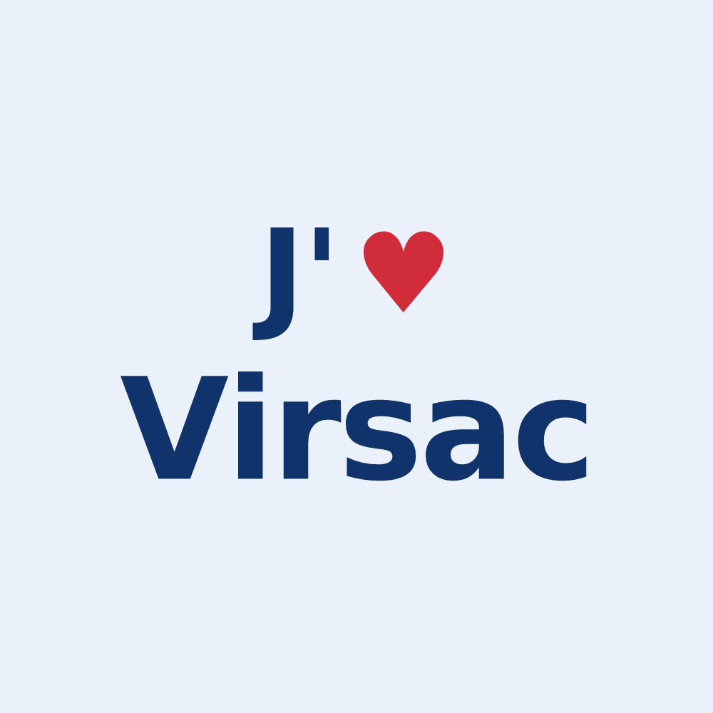 Sticker personnalisé Virsac — design J'aime Virsac
