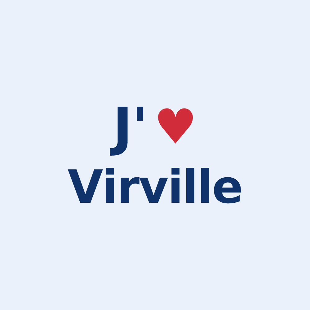 Sticker personnalisé Virville — design « J'aime Virville » imprimé sur le sticker