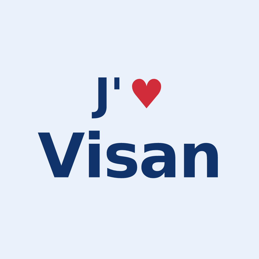 Sticker personnalisé Visan — design J'aime Visan