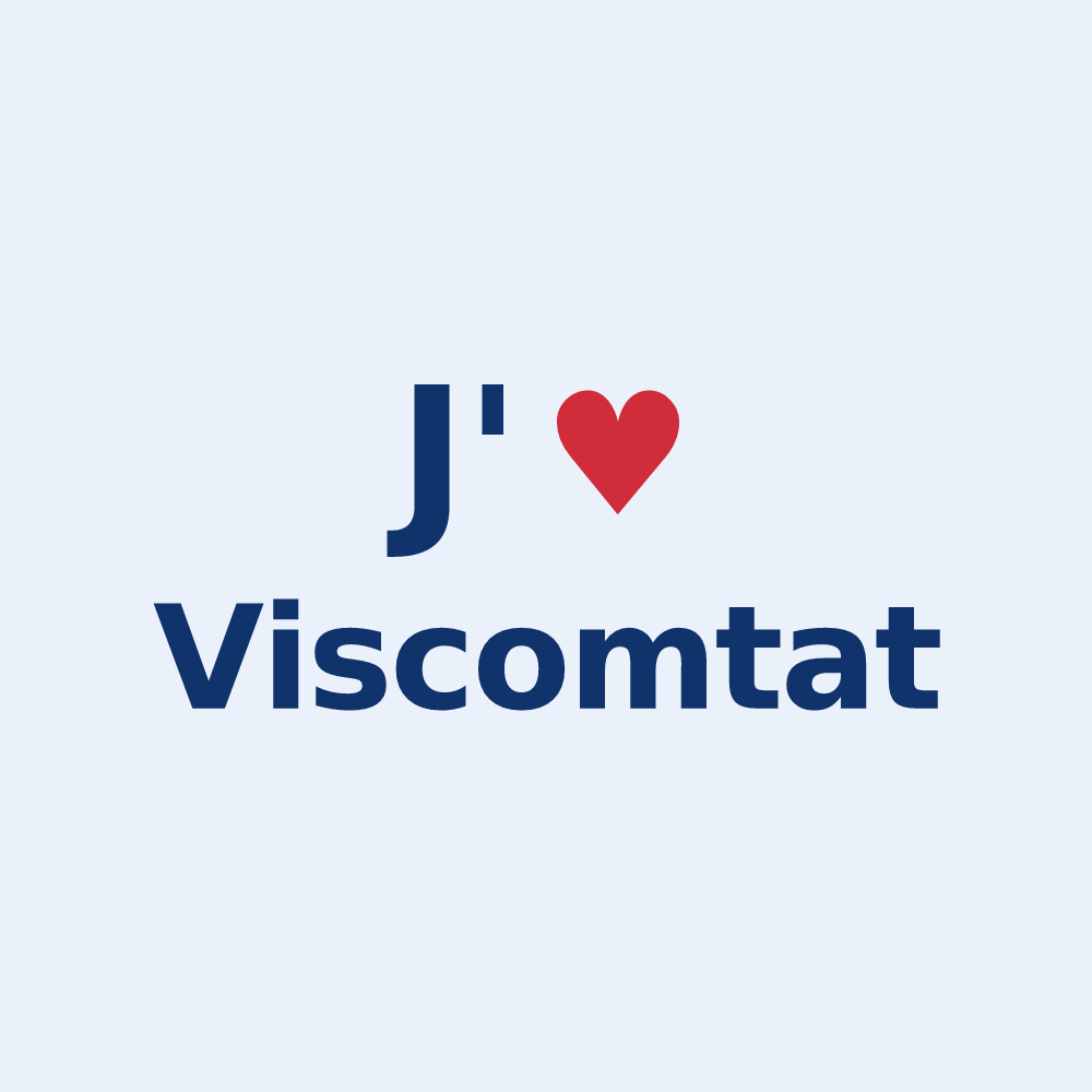 Sticker personnalisé Viscomtat — design J'aime Viscomtat
