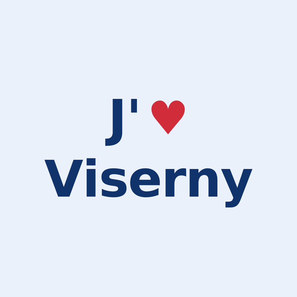 Sticker personnalisé Viserny — design « J'aime Viserny » imprimé sur le sticker