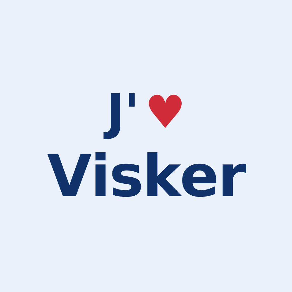 Sticker personnalisé Visker — design J'aime Visker