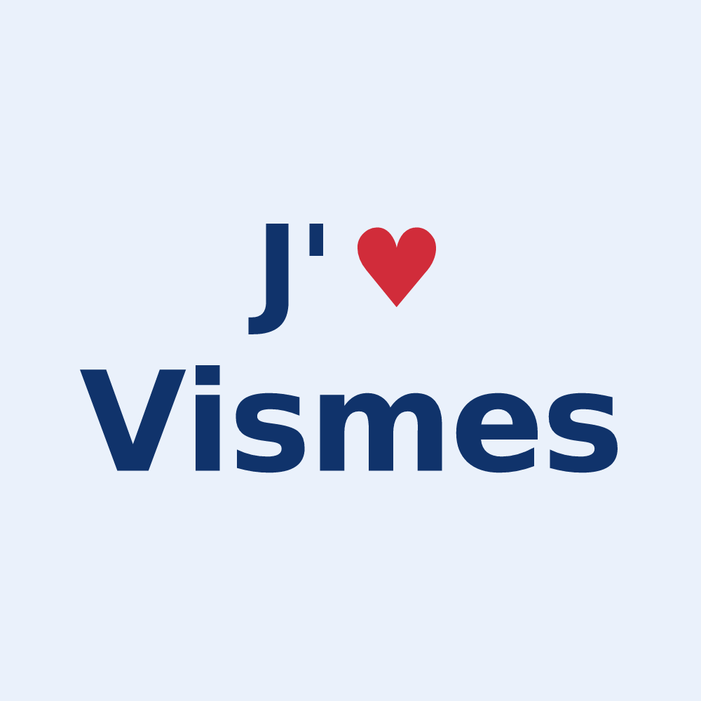 Sticker personnalisé Vismes — design « J'aime Vismes » imprimé sur le sticker