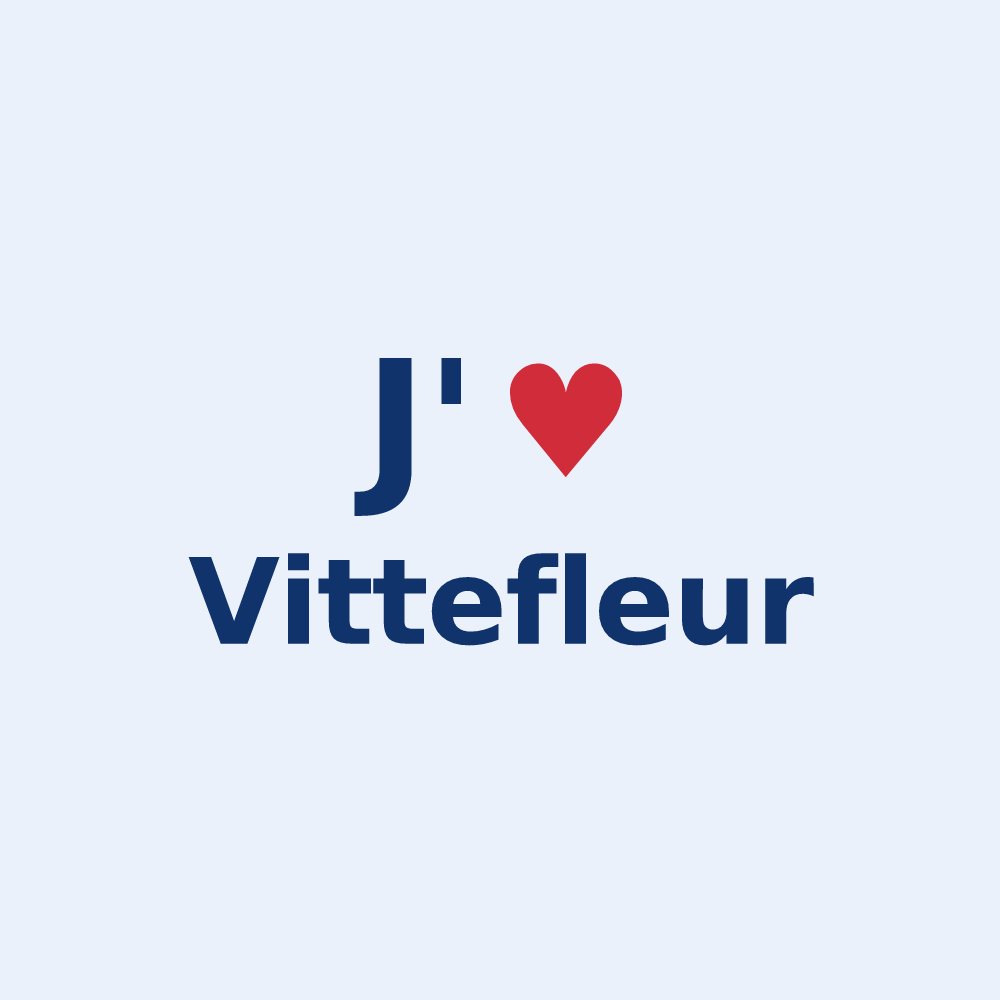 Sticker personnalisé Vittefleur — design J'aime Vittefleur