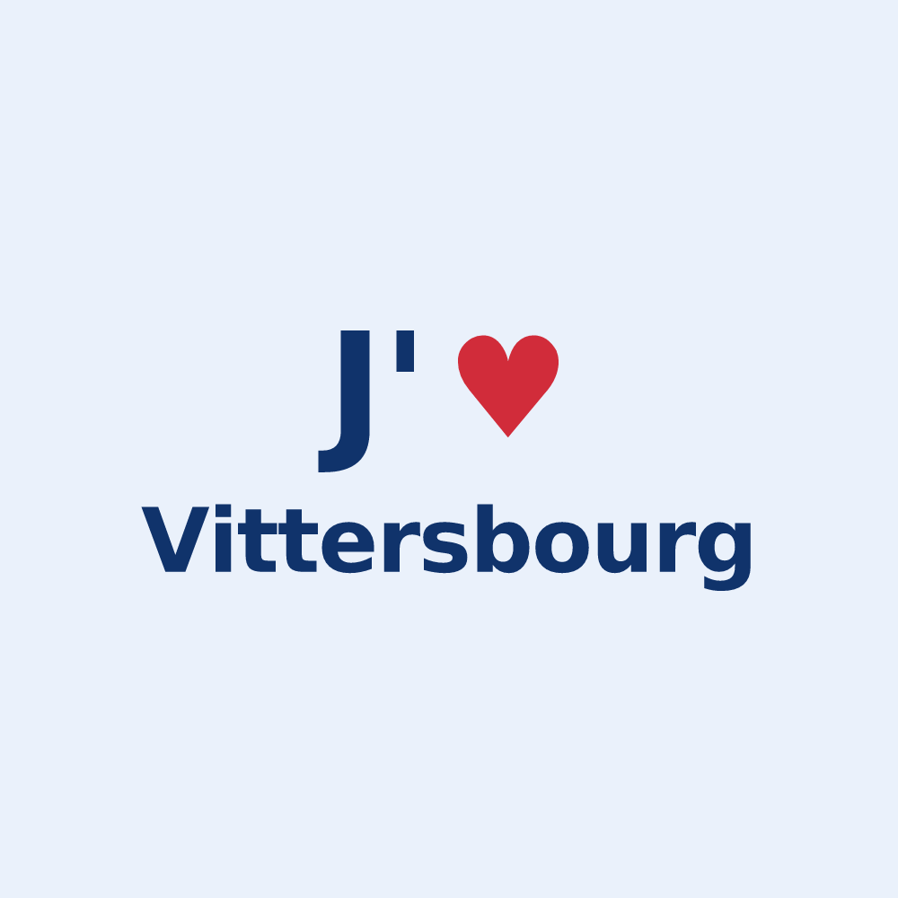 Sticker personnalisé Vittersbourg — design « J'aime Vittersbourg » imprimé sur le sticker