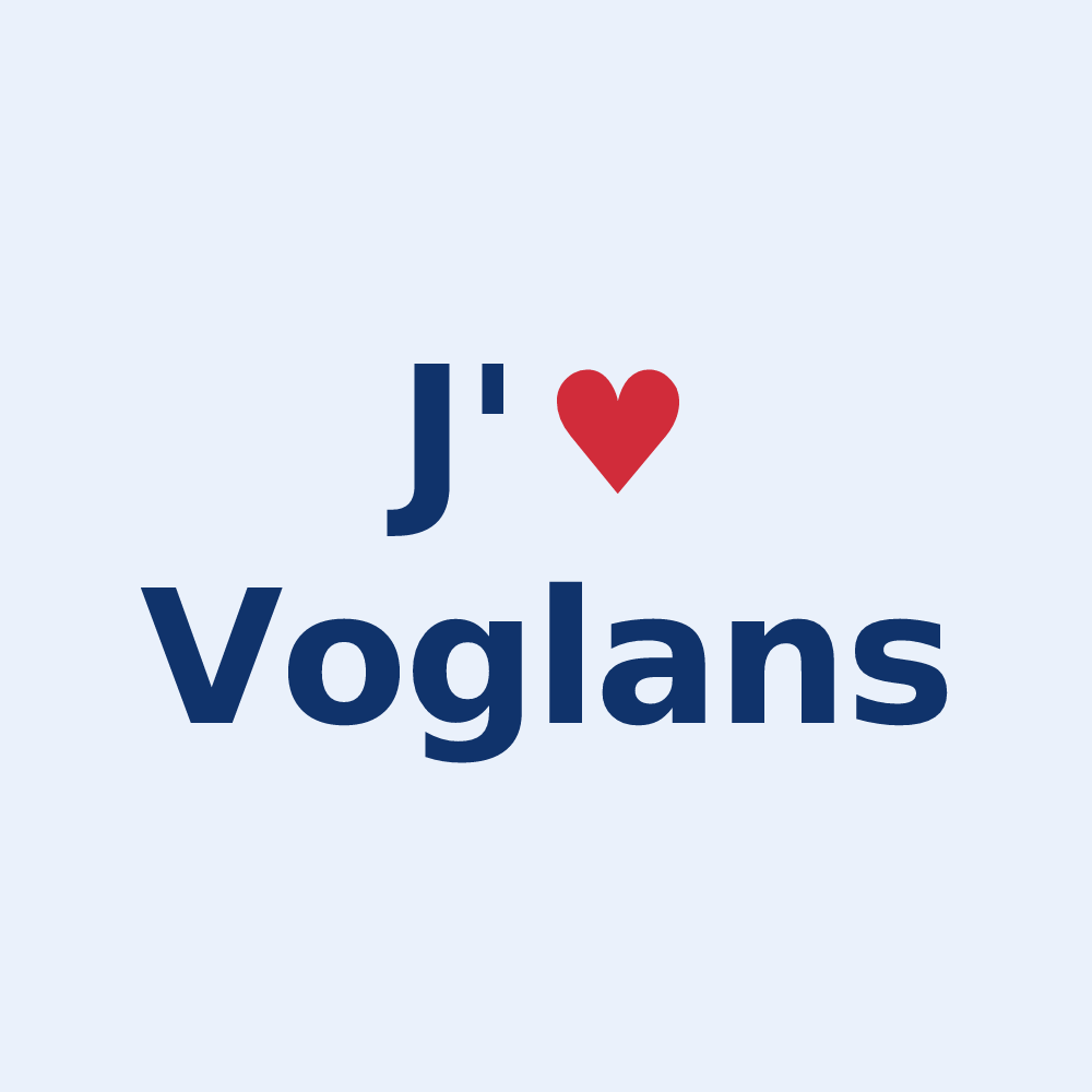 Sticker personnalisé Voglans — design J'aime Voglans