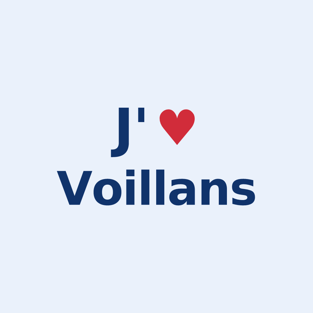 Sticker personnalisé Voillans — design J'aime Voillans
