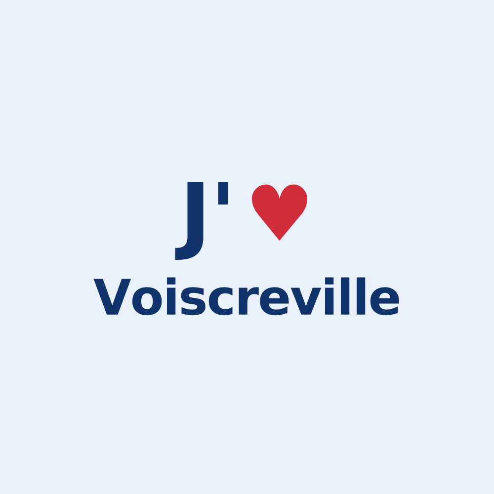 Sticker personnalisé Voiscreville — design J'aime Voiscreville
