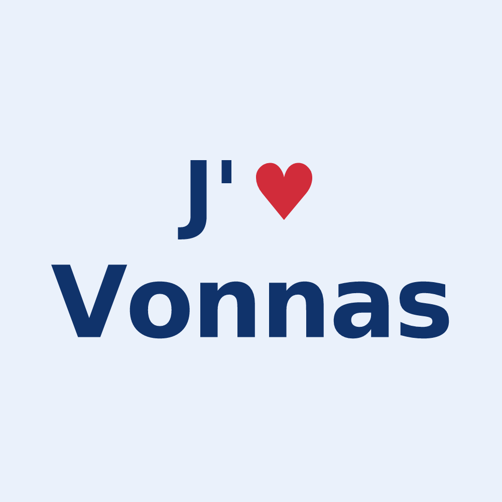 Sticker personnalisé Vonnas — design J'aime Vonnas
