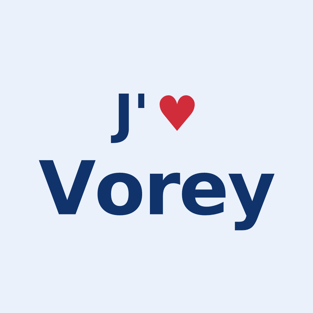 Sticker personnalisé Vorey — design J'aime Vorey