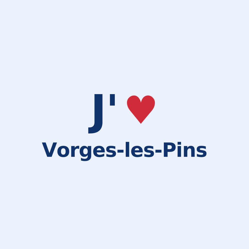 Sticker personnalisé Vorges-les-Pins — design J'aime Vorges-les-Pins