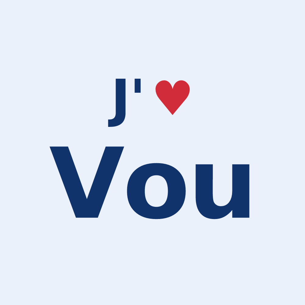 Sticker personnalisé Vou — design J'aime Vou