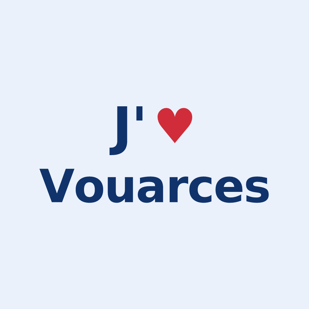 Sticker personnalisé Vouarces — design J'aime Vouarces
