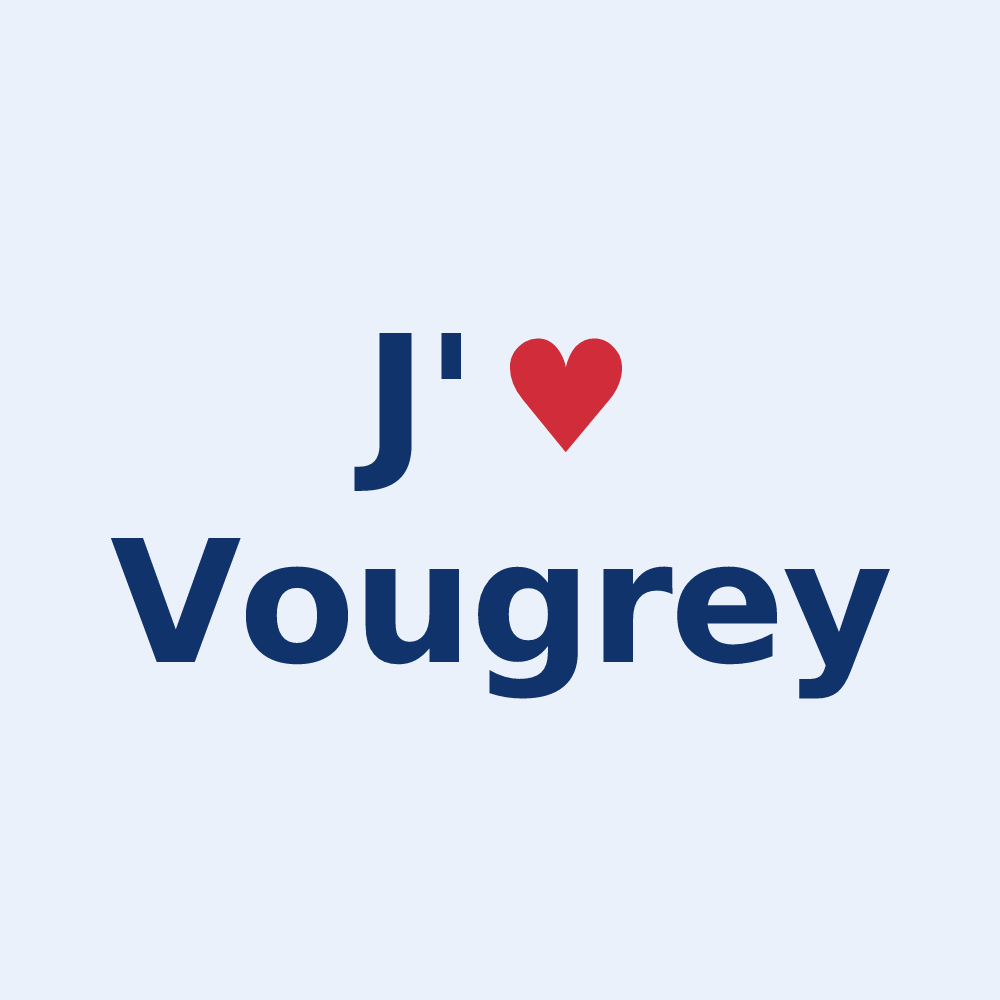 Sticker personnalisé Vougrey — design J'aime Vougrey