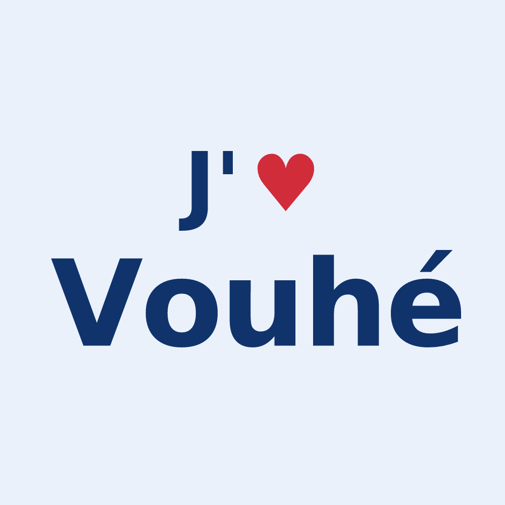 Sticker personnalisé Vouhé — design J'aime Vouhé