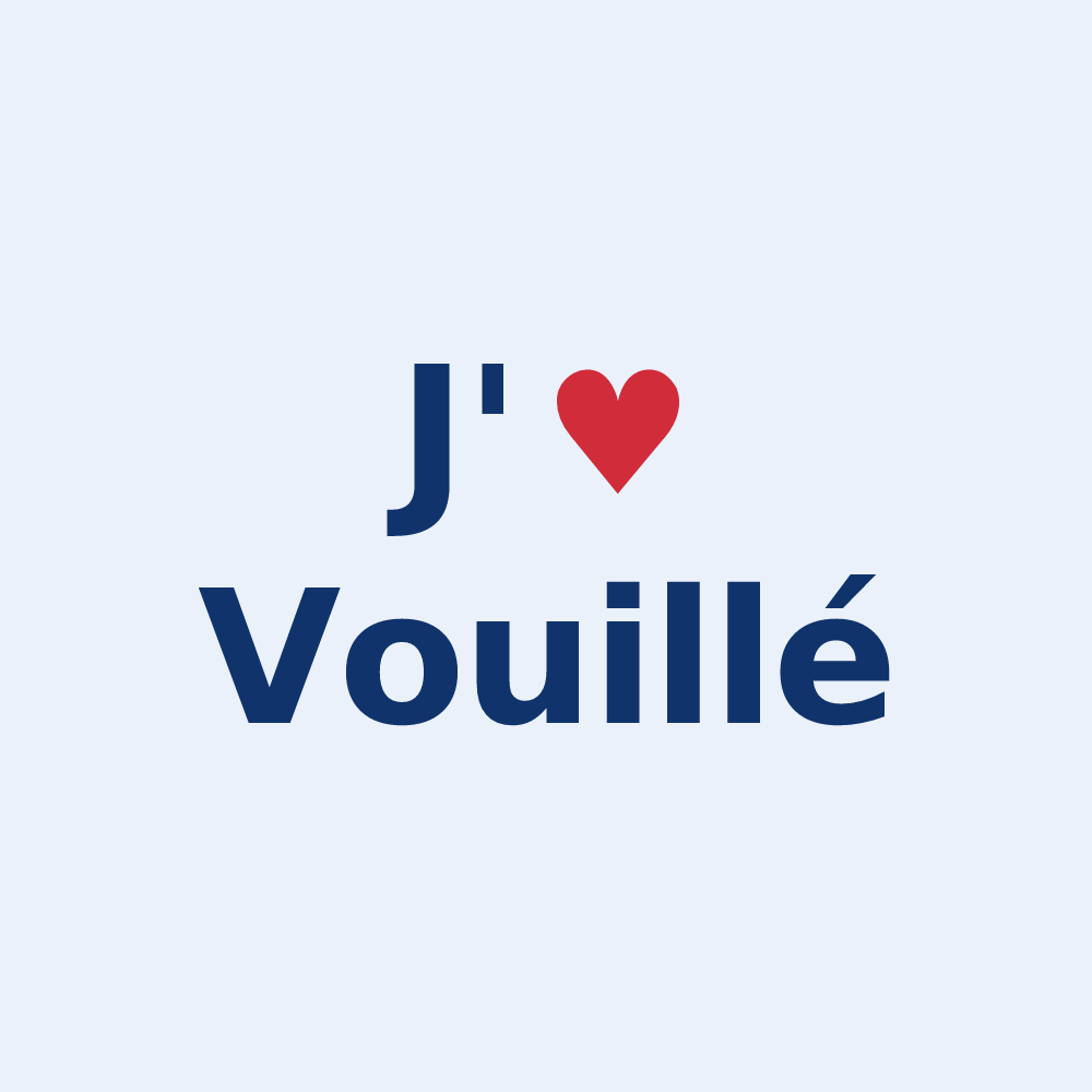 Sticker personnalisé Vouillé — design J'aime Vouillé
