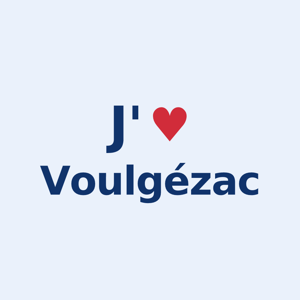 Sticker personnalisé Voulgézac — design J'aime Voulgézac