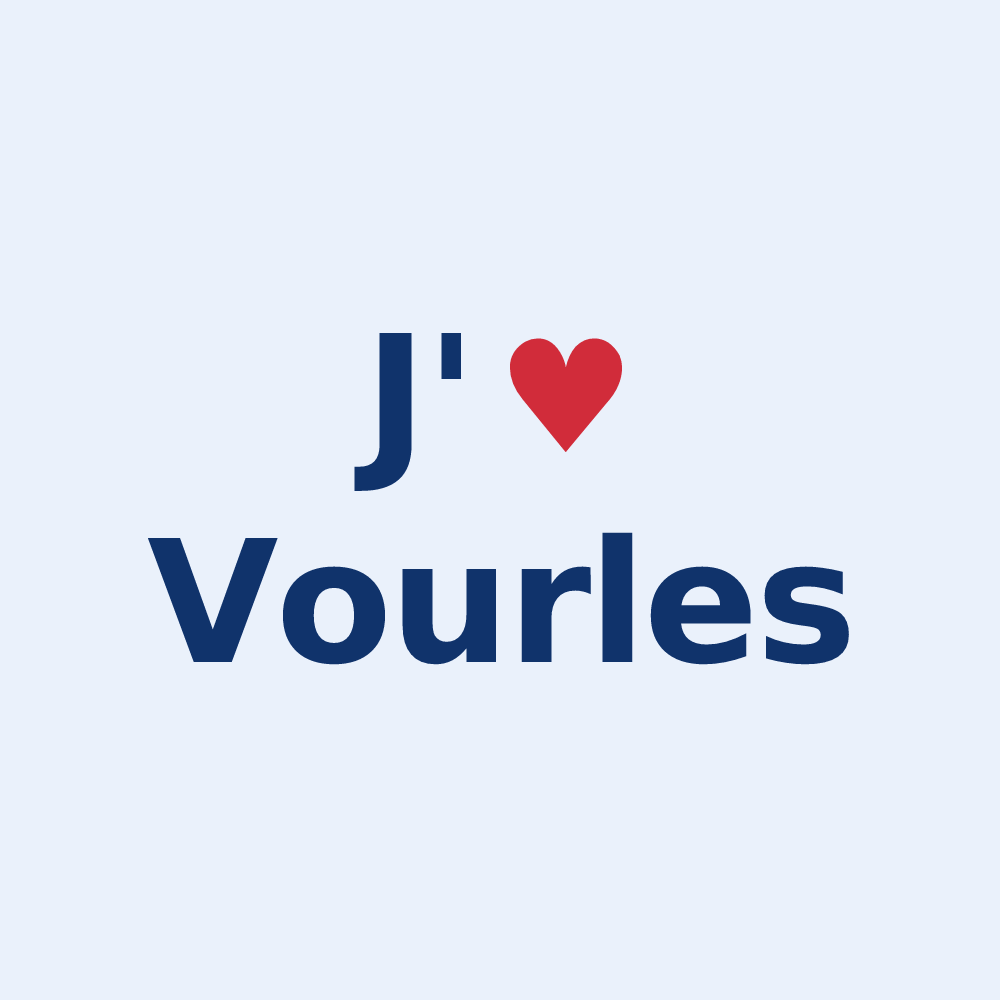 Sticker personnalisé Vourles — design J'aime Vourles