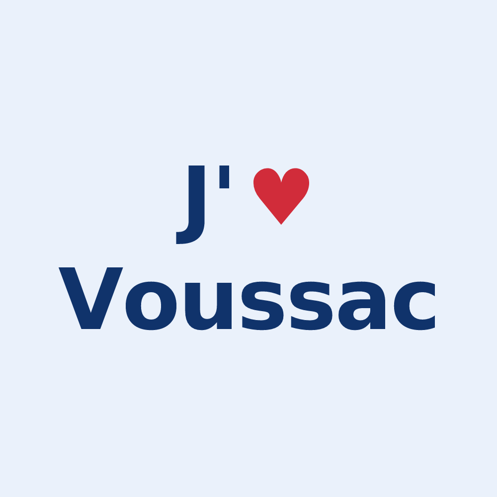 Sticker personnalisé Voussac — design J'aime Voussac